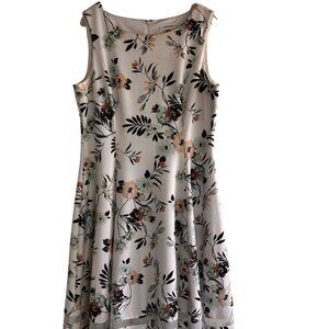 Calvin Klein Size 14  Business Stylist Classic Floral Fit & Flare Lined Dress